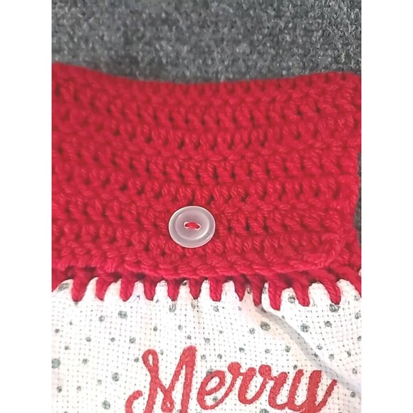 NEW  Handmade Crochet Santa Christmas Kitchen Oven Door Hanging Hand Towel - Picture 2 of 5